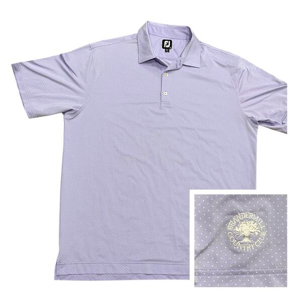 FootJoy Other - FootJoy Golf Polo Performance Polka Dot Men’s 2XL Purple Stretch Wicking Logo